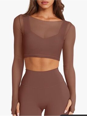 Laslulu Mesh-Accent Crop Top